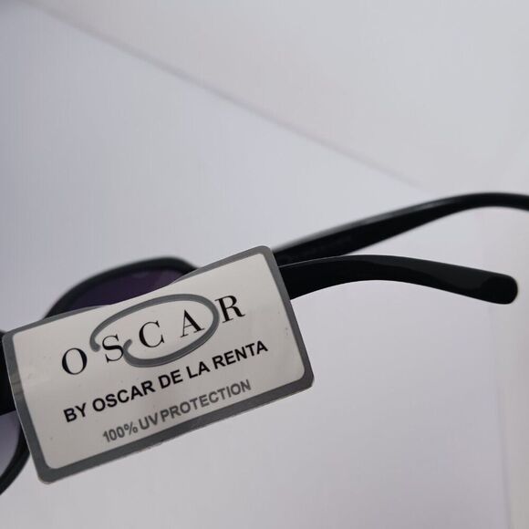 Oscar De La Renta Black Dark Lens Sunglasses Rounded Square